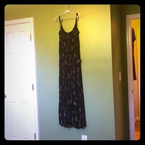 Kaileigh black floral long legged romper